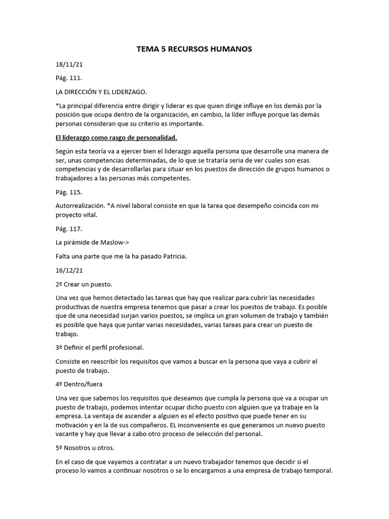 Apuntes T5 | PDF | Crecimiento personal y profesional | Negocios