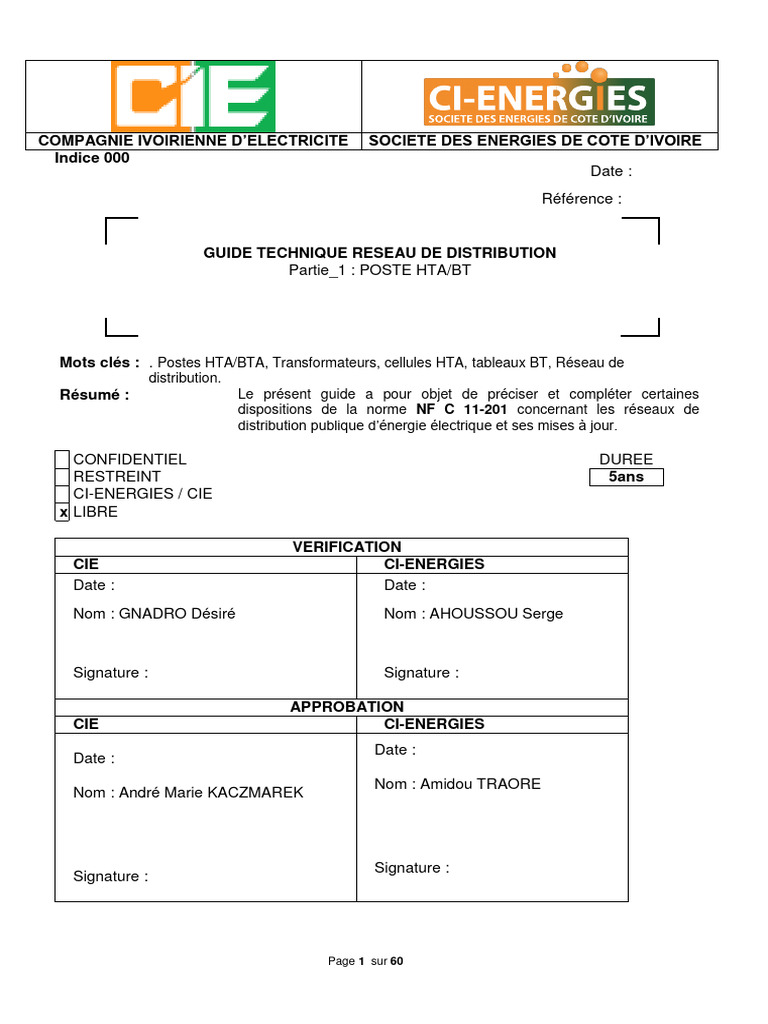 Guide Technique des Postes HTA/BT | PDF | Transformateur électrique ...