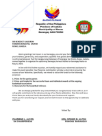 Request Letter For Barangay Fiesta 2024