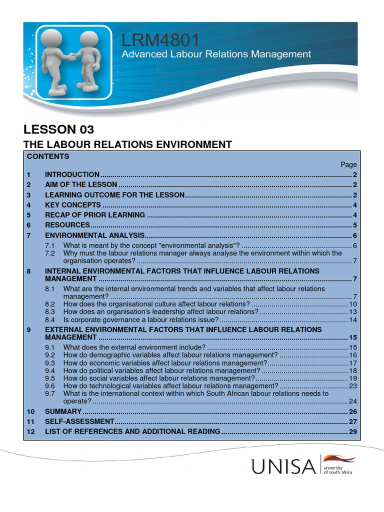 LRM4801 Lesson 03 - 2021 | PDF | Organizational Culture | Labour Economics
