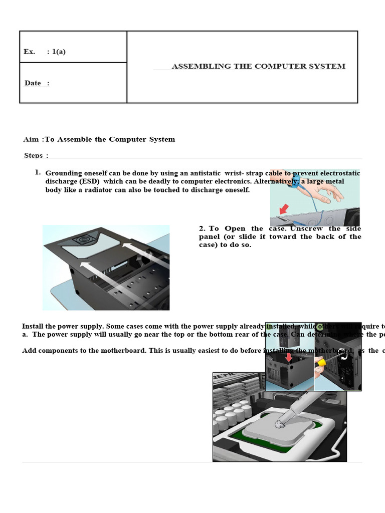 Step-by-Step Computer Assembly Guide | PDF | Scheduling (Computing ...