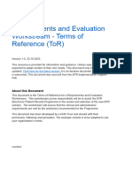 Requirements and Evaluation ToR