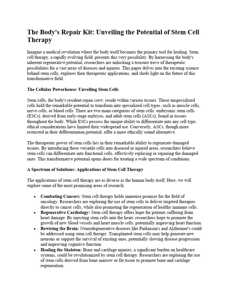 Stem Cells Research 3 | PDF | Stem Cell | Cell Therapy