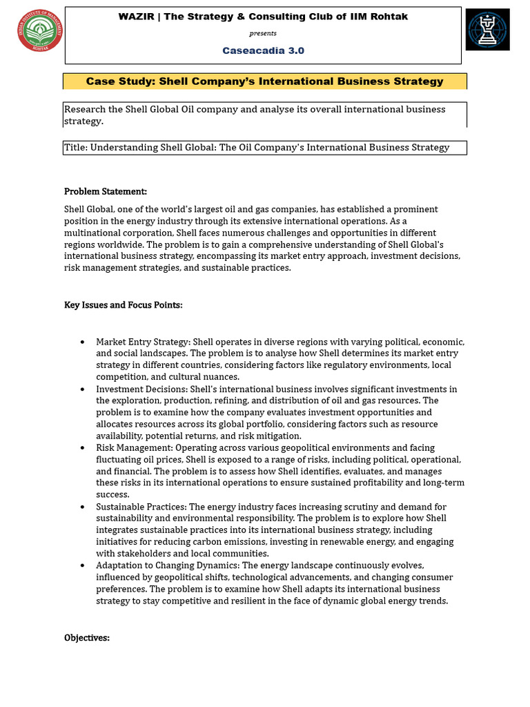 Shell Global's International Strategy Insights | PDF | Strategic ...