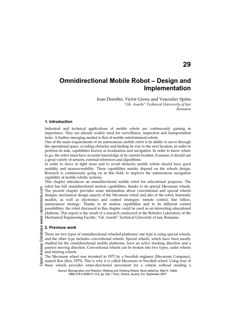 InTech-Omnidirectional Mobile Robot Design and Implementation | PDF ...