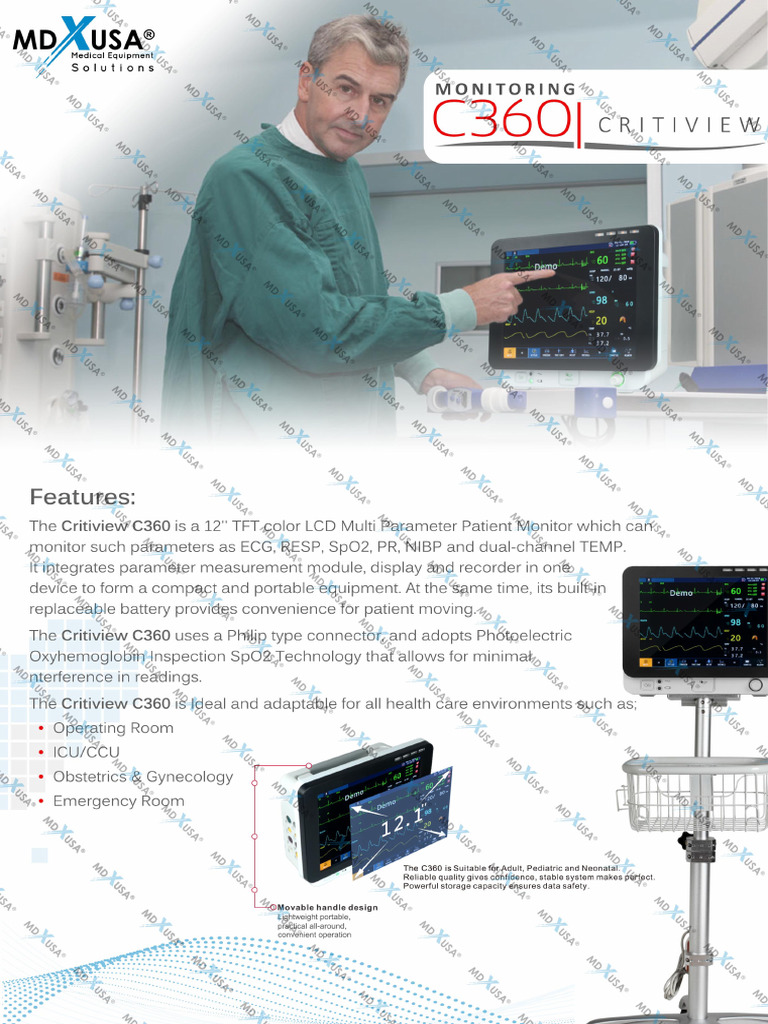 CRITIVIEW C360 Multi Patient Monitor MDX Instruments-1 | PDF