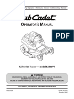 Perator S Anual: RZT Series Tractor - Model Rzt50Vt