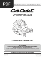 Perator S Anual: RZT Series Tractor - Model Rzt50Vt