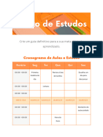 Doc Plano de Estudos Estilo Profissional Vibrante em Laranja e Branco