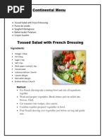 Western Cuisine Menu and Recipes | PDF | Sauce | Salad