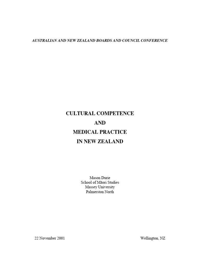 M durie cultural competence and medical practice in new zealand pdf