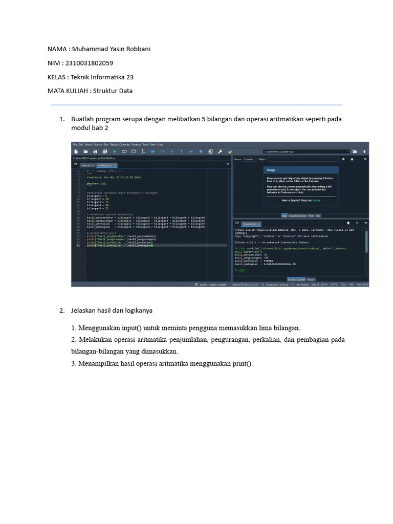 Program Array dan Operasi Aritmatika | PDF | Metode & Bahan Ajar | Komputer