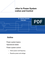 Introduction To Power System Operation and Control