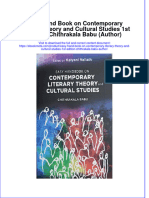 Full Ebook of Easy Hand Book On Contemporary Literary Theory and Cultural Studies 1St Edition Chithrakala Babu Author Online PDF All Chapter