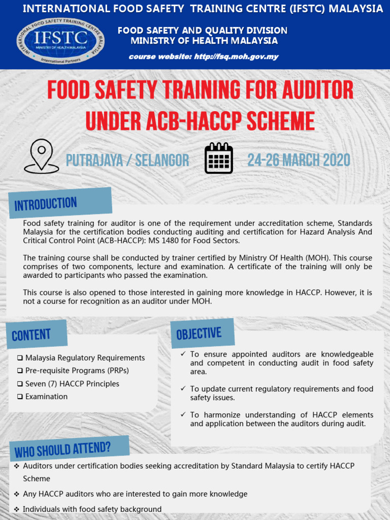Food Safety Training For Auditor Under ACB-HACCP SCHEME | PDF | Hazard ...