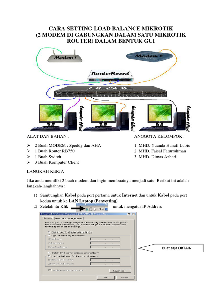 Adoc - Pub - Cara Setting Load Balance Mikrotik 2 Modem Di Gabu | PDF
