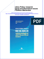 Full Ebook of Education Policy Research Epistemological and Theoretical Issues 1St Edition Mainardes 2 Online PDF All Chapter