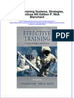 Full Ebook of Effective Training Systems Strategies and Practices 6Th Edition P Nick Blanchard Online PDF All Chapter