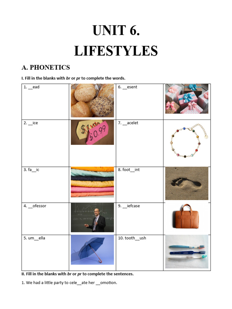 Unit 6 lifestyles pdf sushi