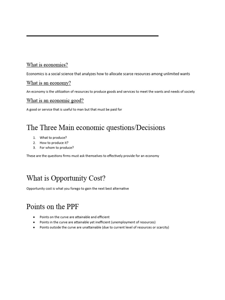 Economics Notes Pdf Economics Goods