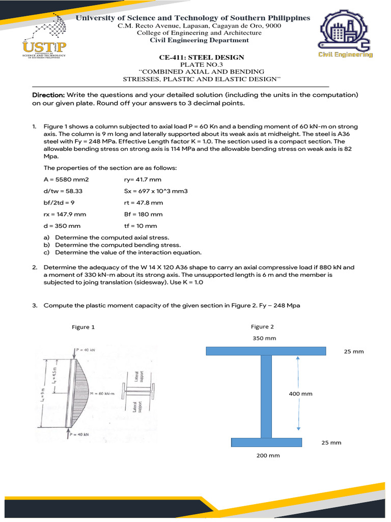 Steel Design: Combined Axial and Bending Stress | PDF
