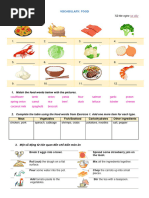 Vocabulary: Food: 1. Match The Food Words Below With The Pictures