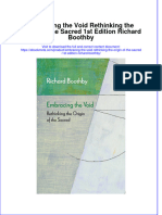 Full Ebook of Embracing The Void Rethinking The Origin of The Sacred 1St Edition Richard Boothby Online PDF All Chapter