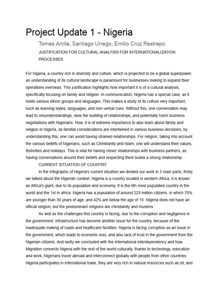 Project update 1 1 pdf nigeria wife