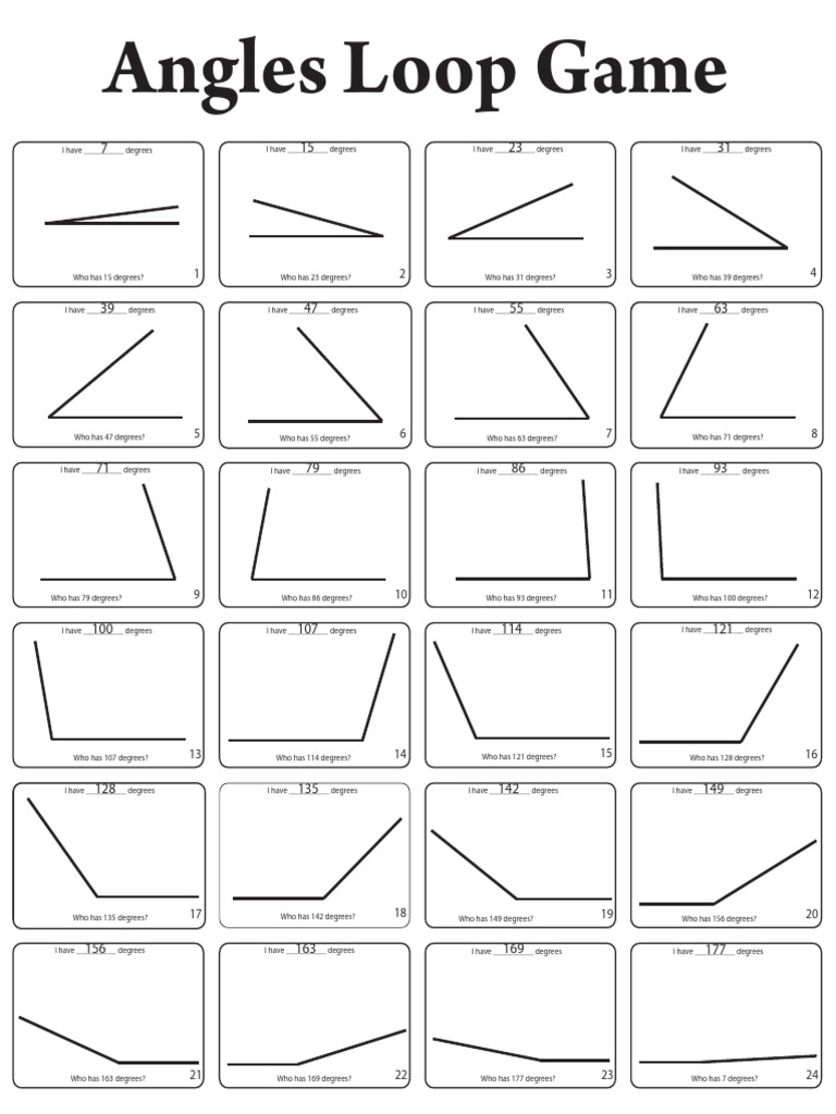 Angles Loop Game Activity | PDF