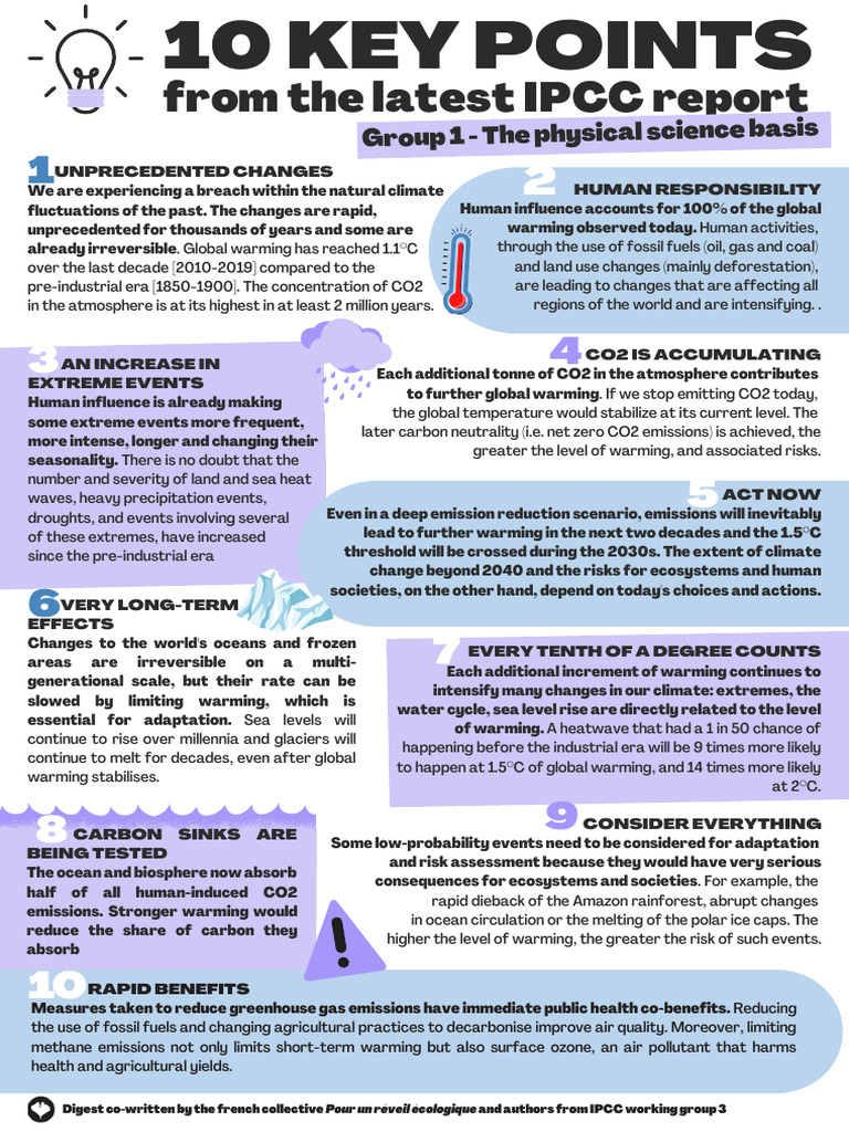 10 Key Points IPCC 1 2 and 3 | PDF | Climate Change | Climate Change ...