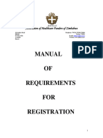 Manual of Requirements For Registration
