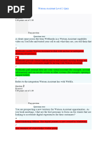 Watson Assistant Level 2 Quiz
