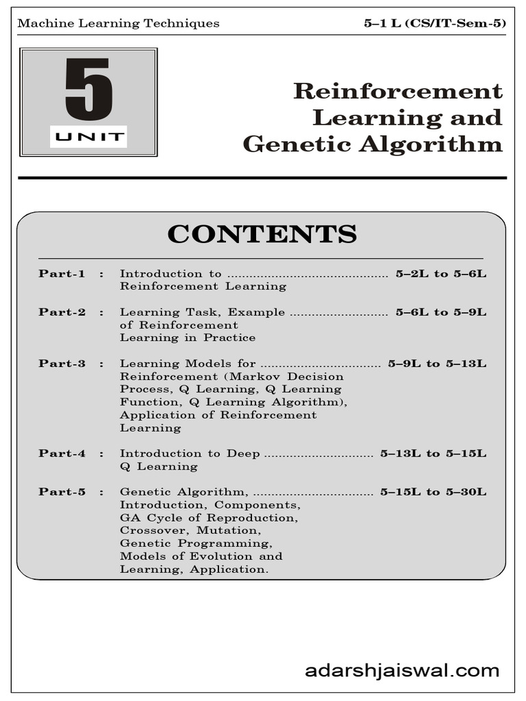 Reinforcement Learning & Genetic Algorithms | PDF | Machine Learning ...