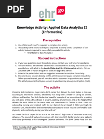 Applied Data Analytics II (Informatics) IK1024.3