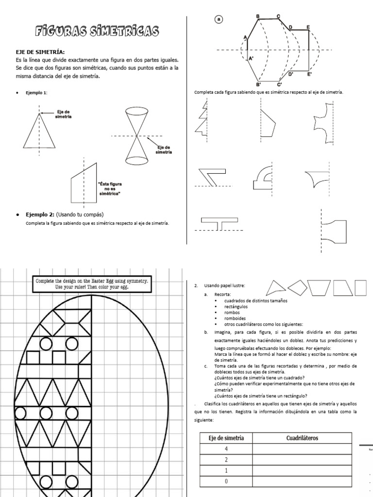 Figuras Simetricas | PDF | Rectángulo | Simetría