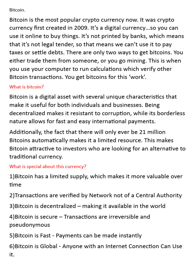 What Makes Bitcoin Unique | PDF | Bitcoin | Cryptocurrency