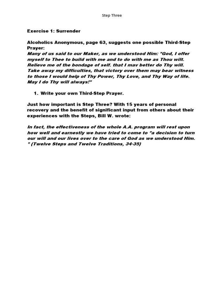 Step Three | PDF | God | Thou