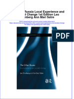 Ebook The Other Russia Local Experience and Societal Change 1St Edition Leo Granberg Ann Mari Satre Online PDF All Chapter