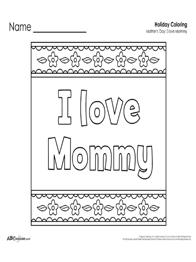 I Love Mommy Pdf