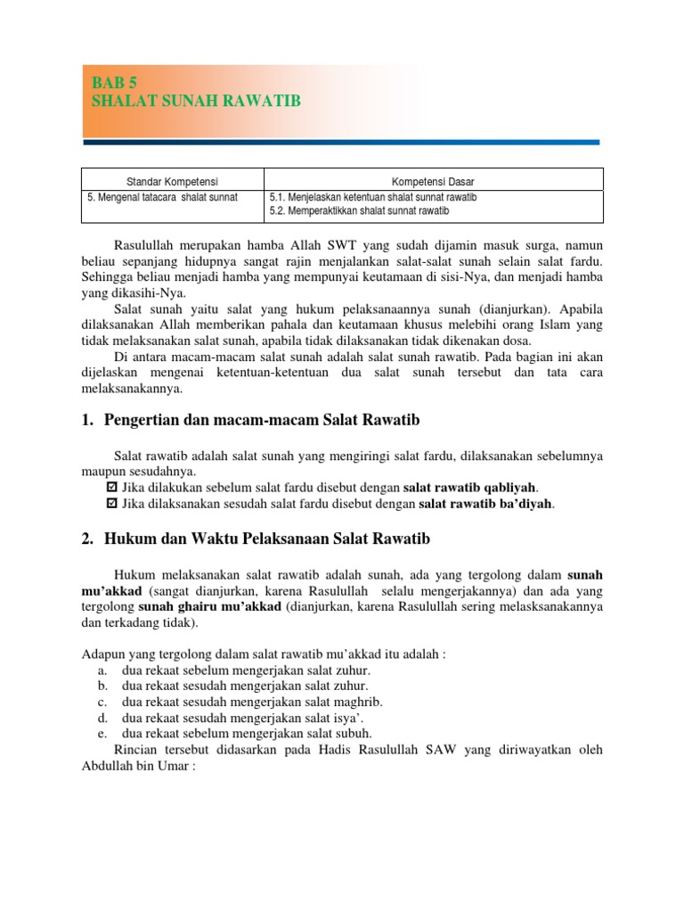 Bab 5 Shalat Sunah Rawatib