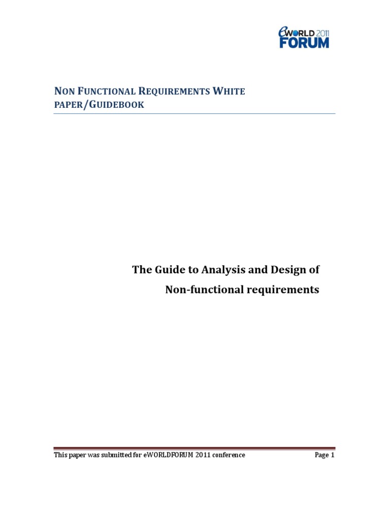 Non Fuctional Requirements White-Paper-Riti Agarwal | PDF | Software ...