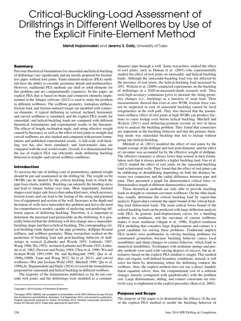 Hajianmaleki 2014 | PDF | Buckling | Finite Element Method