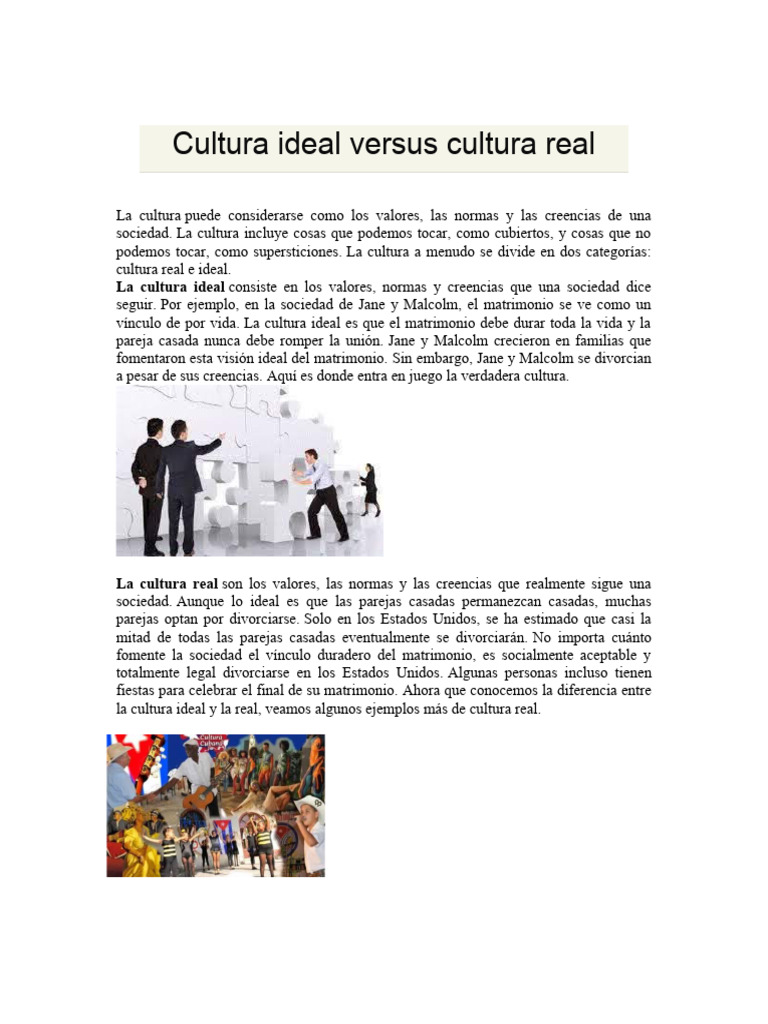 Cultura Ideal vs. Cultura Real | PDF
