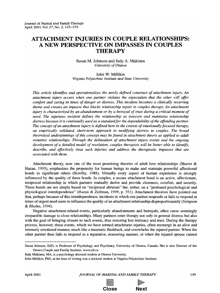 Understanding Attachment Injuries in Couples | PDF | Attachment Theory ...