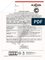 Certificado de conformidad N 6030. Cam Chile SPA (1)