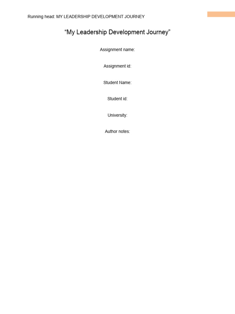 Developing Leadership Assignment | PDF | Leadership | Personal Development