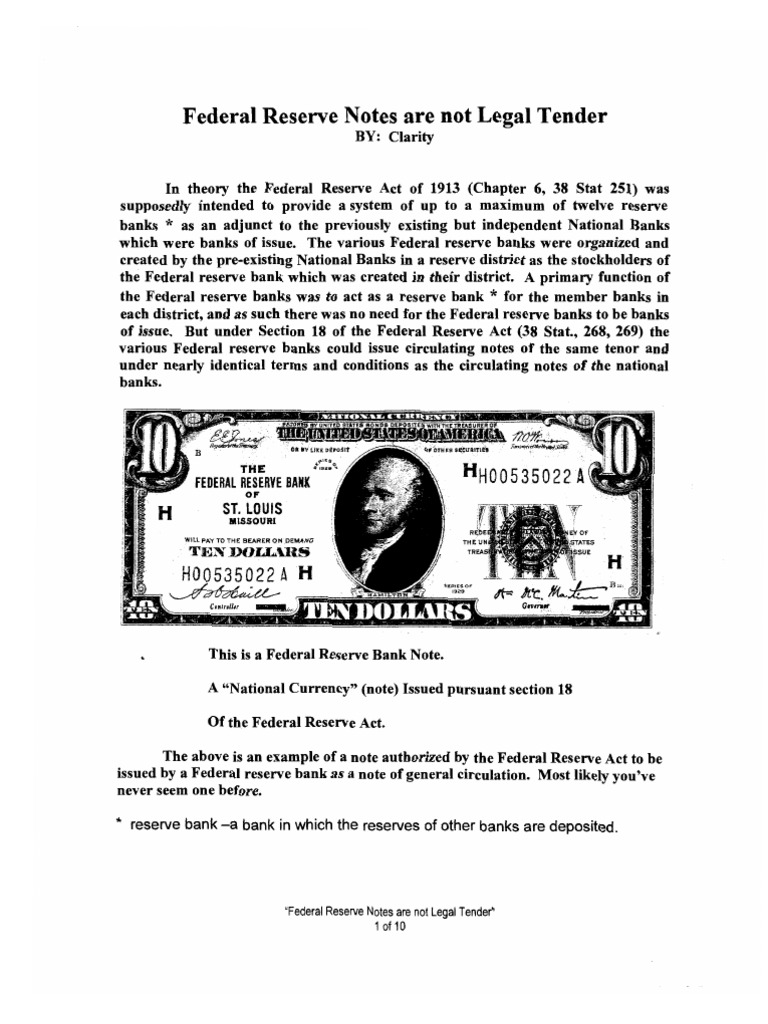 There Is No Legal Tender PDF Courts Government