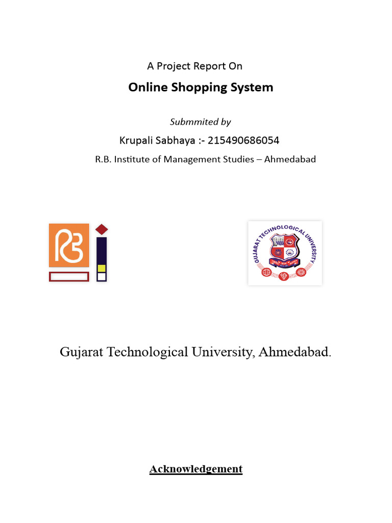 Online Shopping System Pdf Online Shopping E Commerce