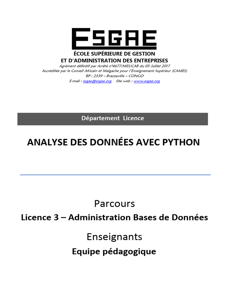 Analyse Des Données Avec Python | PDF | Structure de contrôle ...