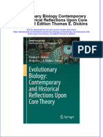 Full Ebook of Evolutionary Biology Contemporary and Historical Reflections Upon Core Theory 1St Edition Thomas E Dickins Online PDF All Chapter
